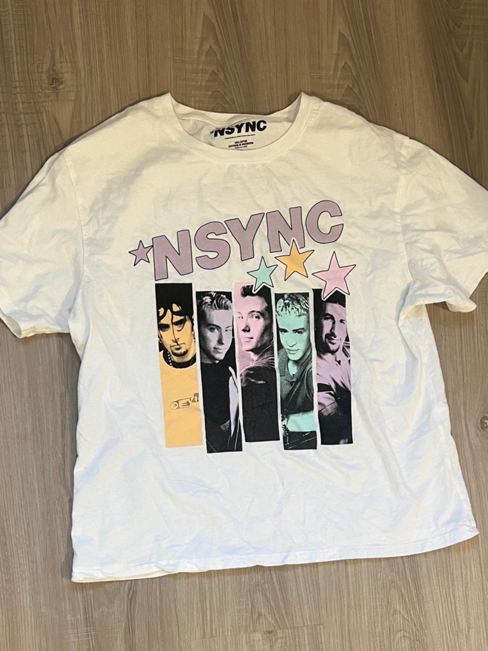 NSYNC Women's White Short Sleeve Graphic Tee